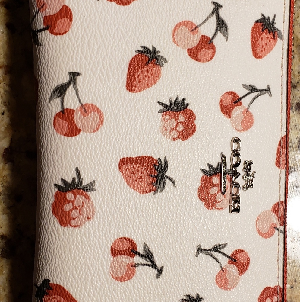 COACH Accordion Wallet NWT with fruit print